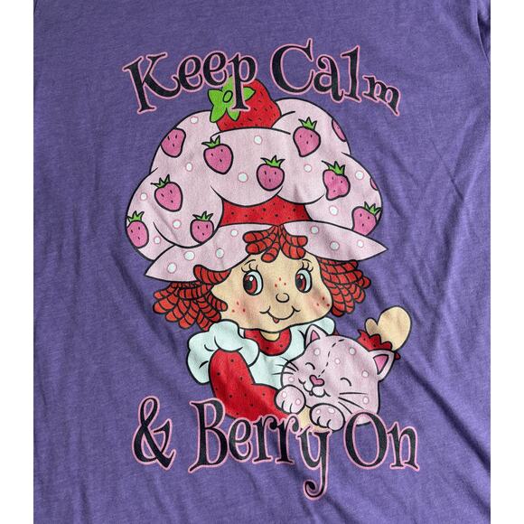 Strawberry Shortcake Keep Calm Tee Tshirt Women's sz Large EUC - Picture 2 of 2